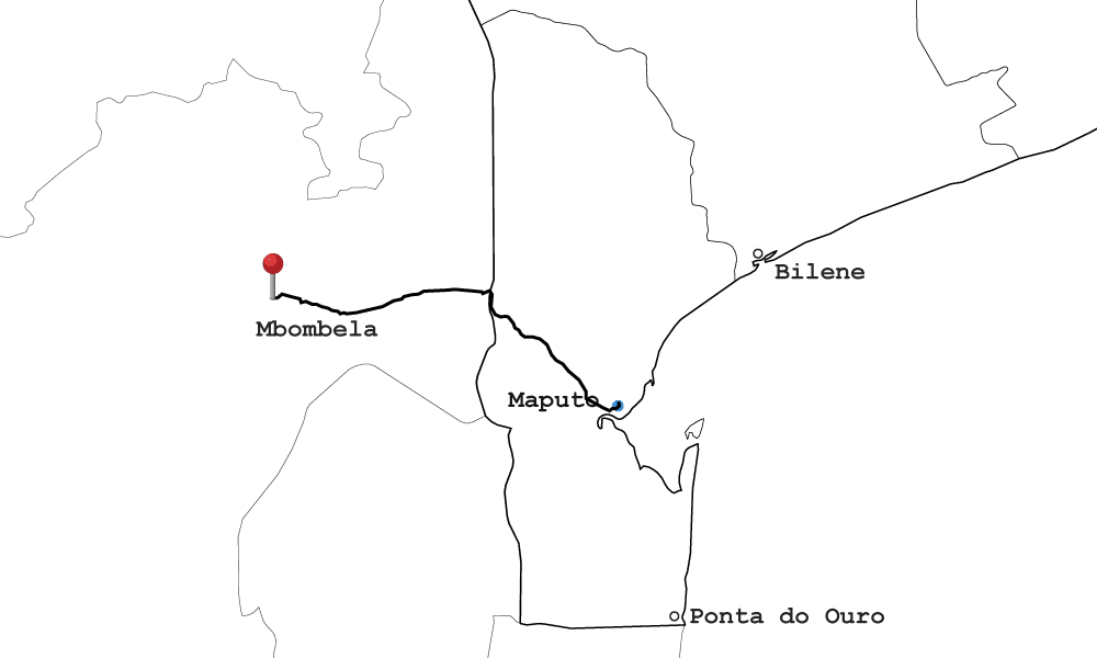 Map graphics route Maputo to Nelspruit - Romeo Transfers